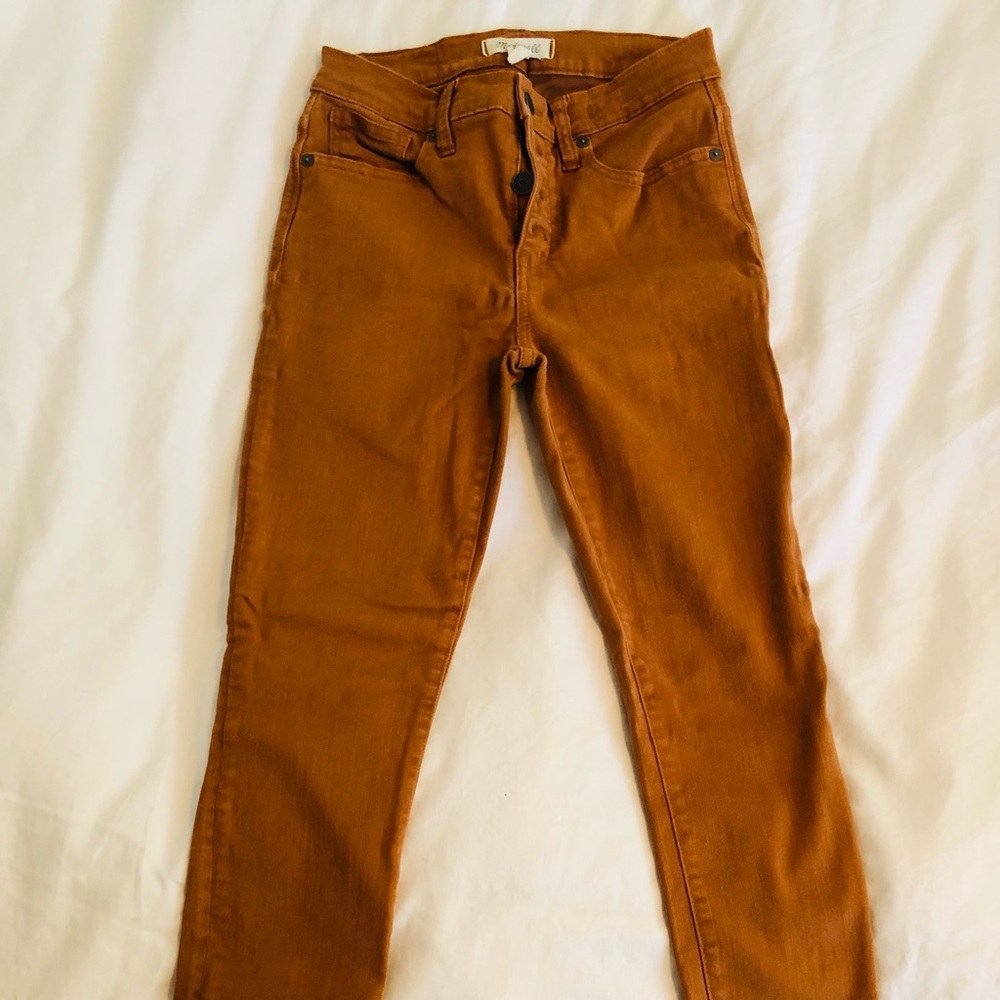 Madewell 9" Mid-Rise Skinny 25 (tan/orange)